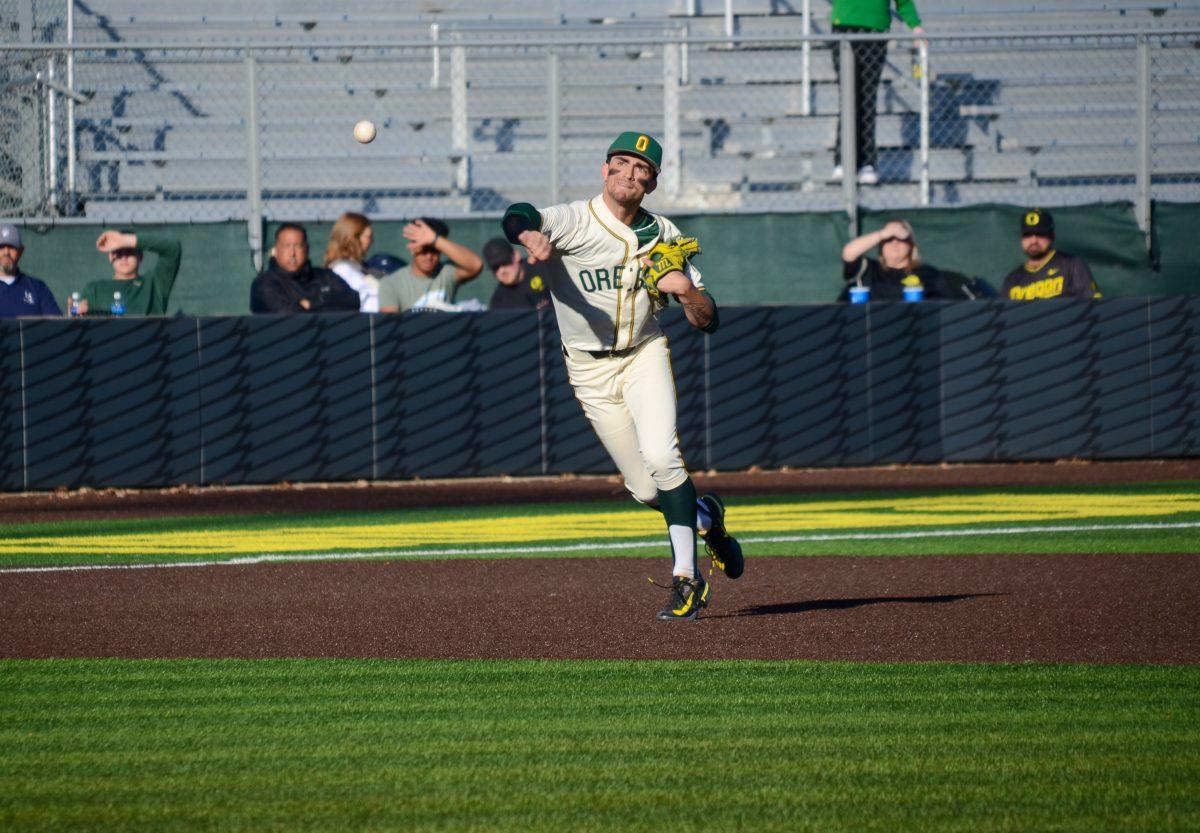 Carter Garate (3) makes a play in the first inning. (Kai Kanzer/Emerald)