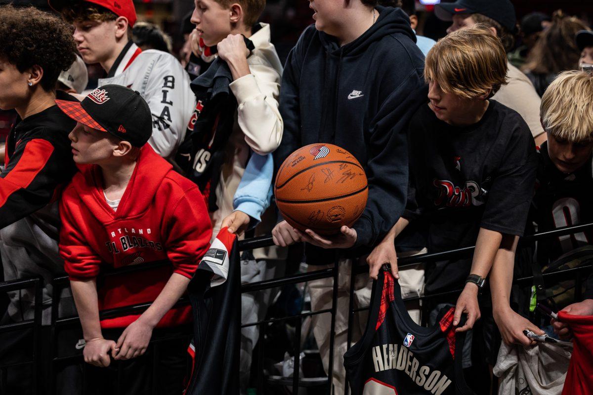 The final home game of the season is celebrated with fan appreciation day as fans fill the Moda Center for the last chance to see their home team in action for the 2023-24 season. The Portland Trailblazers host the Houston Rockets at the Moda Center in Portland, Ore., on April 12, 2024. (Jonathan Suni/Emerald)&#160;