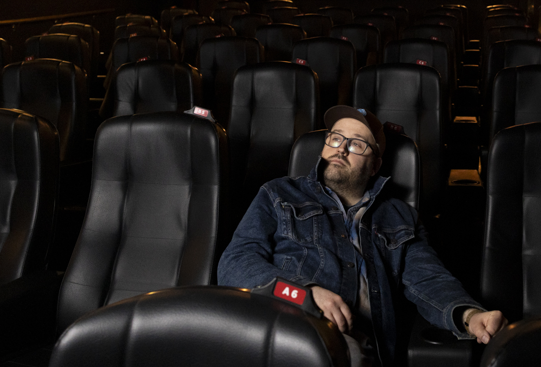 Edward Schiessl poses for a portrait at the Art House&#8212;a movie theater inside of a former church&#8212;on May 4, 2024. (Alex Hernandez/Emerald)