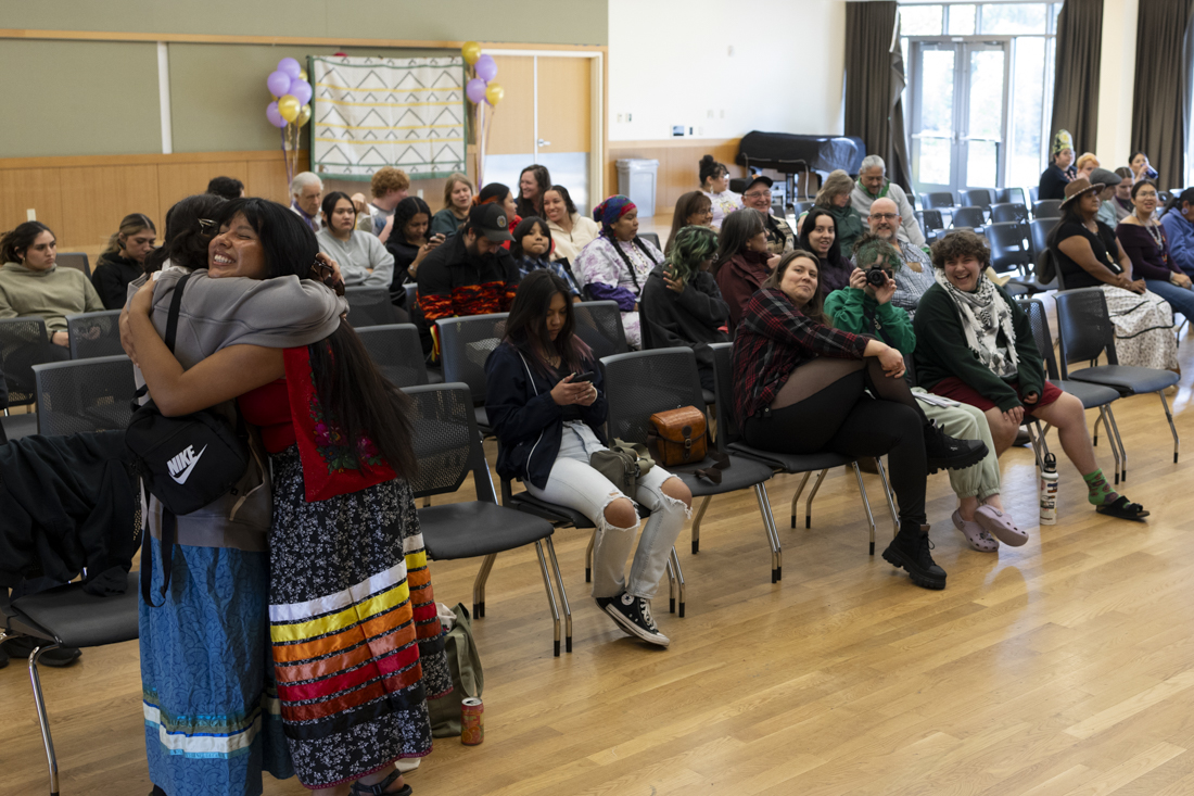 The third annual UO Indigenous Culture Pageant was held on May 5, 2024; a total of seven students ran for the three Indigenous UO Ambassador positions&#8212;Mr. Indigenous UO, Miss Indigenous UO, and the UO Cultural Ambassador&#8212;the winners will be announced at the 56th annual Mother's Day Powwow. (Alex Hernandez/Emerald)