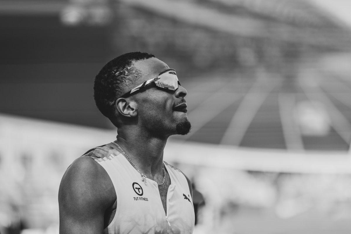 Six-time Olympic Medalist for Canada, Andre De Grasse, soaks in the Hayward atmosphere as he prepares to run the 200m against a handful of U.S. athletes.&#160;The Prefontaine Classic and Diamond League Final meet in Tracktown USA for an incredible display of world record smashing and a constant flow of meet records being broken in Hayward Field in Eugene, OR, on September 16 and 17, 2023. (Jonathan Suni, Emerald)