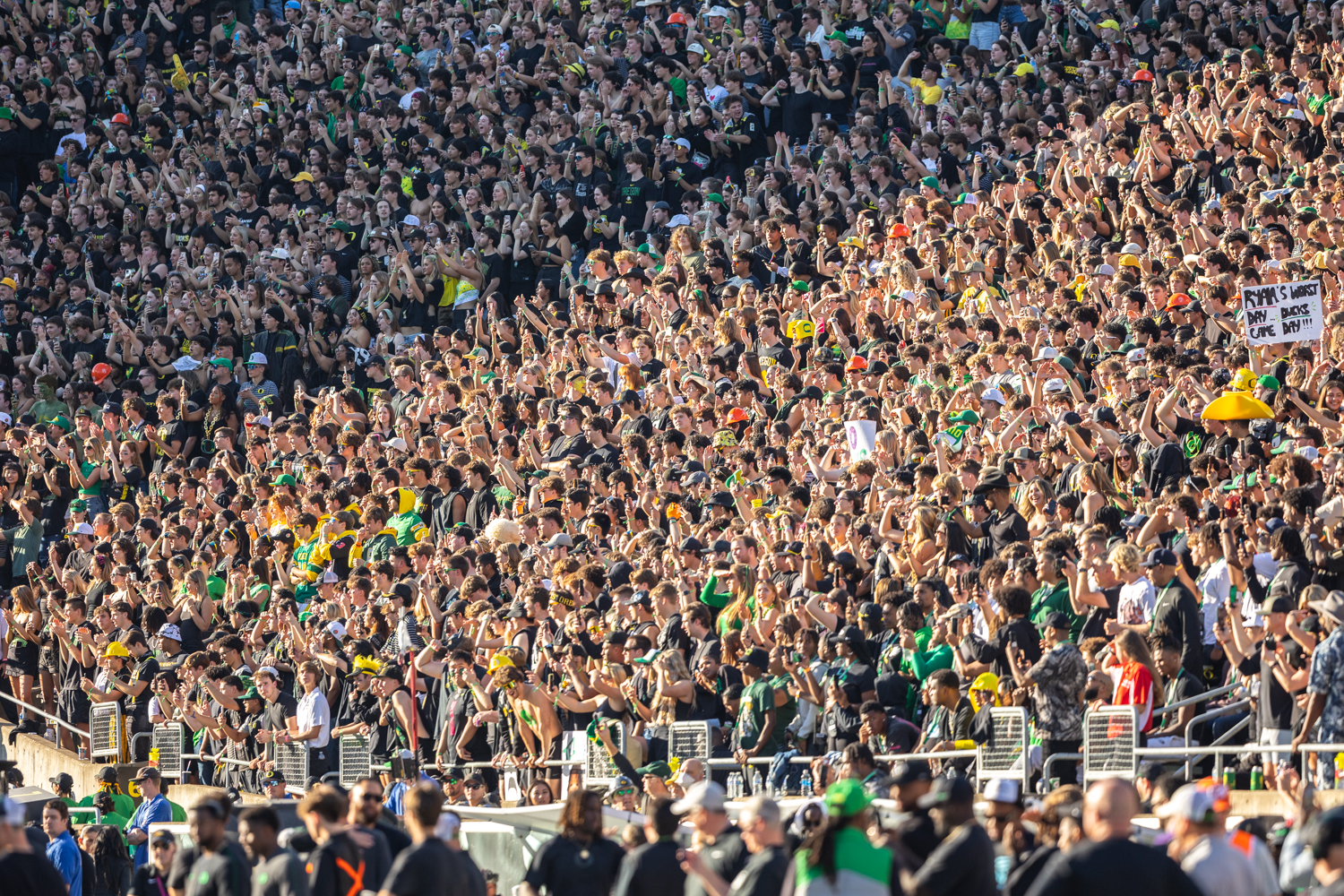 The number 3 ranked Oregon Ducks football team takes on the number 2 ranked Ohio State University Buckeyes on Oct. 12, 2024, at Autzen Stadium in Eugene, Ore. (Molly McPherson/Emerald)