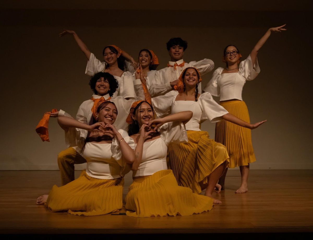 Final pose of Itik-Itik, which is a traditional Filipino dance, and was the last performance of Fil-Am, performed by club members. The University of Oregon Kultura Pilipinas  club had their Fil-Am fall showcase, Sunday Evening Nov. 17, 2024, in Global Scholars Hall Great Room, Eugene, Ore. 