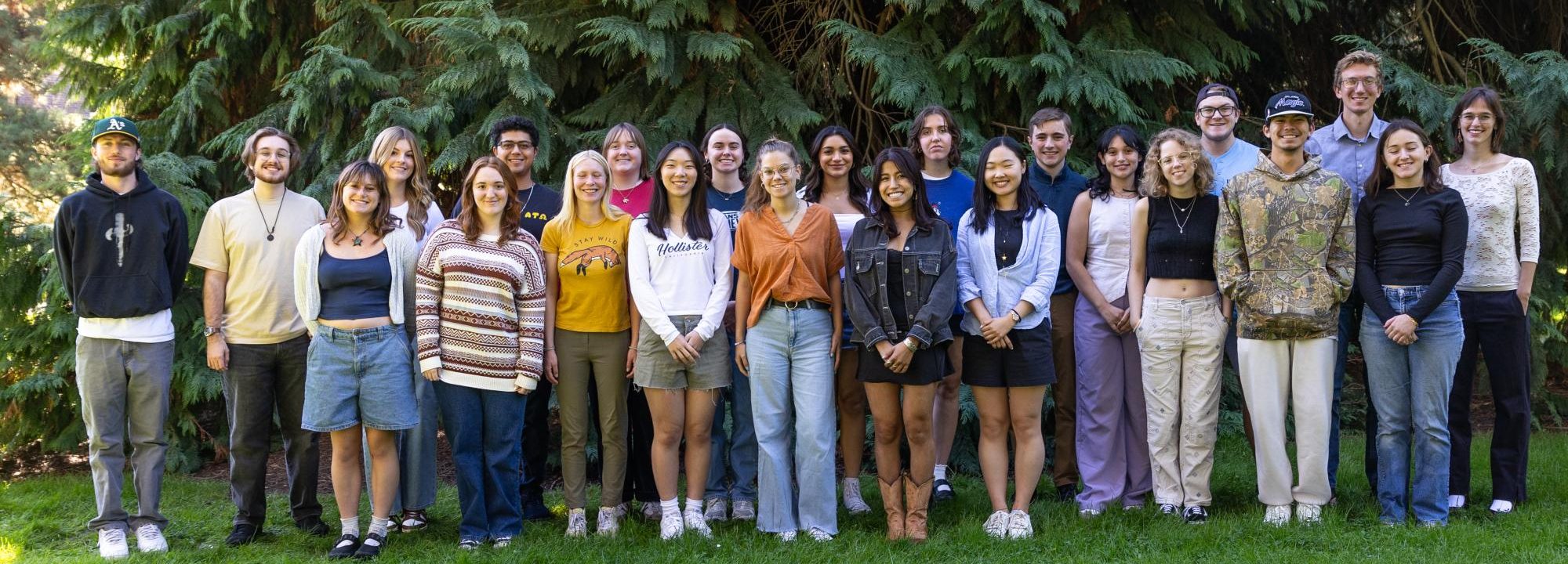 Some of the Daily Emerald staff gathers at the end of training week on Sept. 29, 2024 to pose for a group photo.