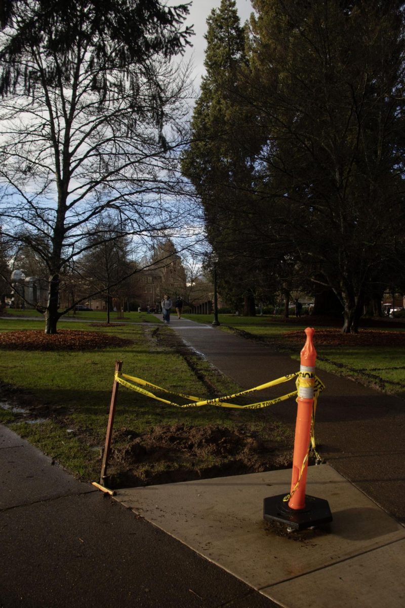 Construction for the Straub Plaza redesign will take place outside Straub Hall on the University of Oregon campus. (Alyssa Garcia/Emerald) 
