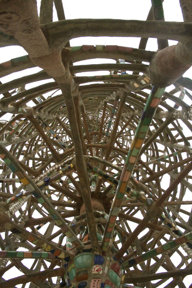 A striking view from inside one of the towers shows the immense amount of work that Simon went through to make these towers look the way they do today