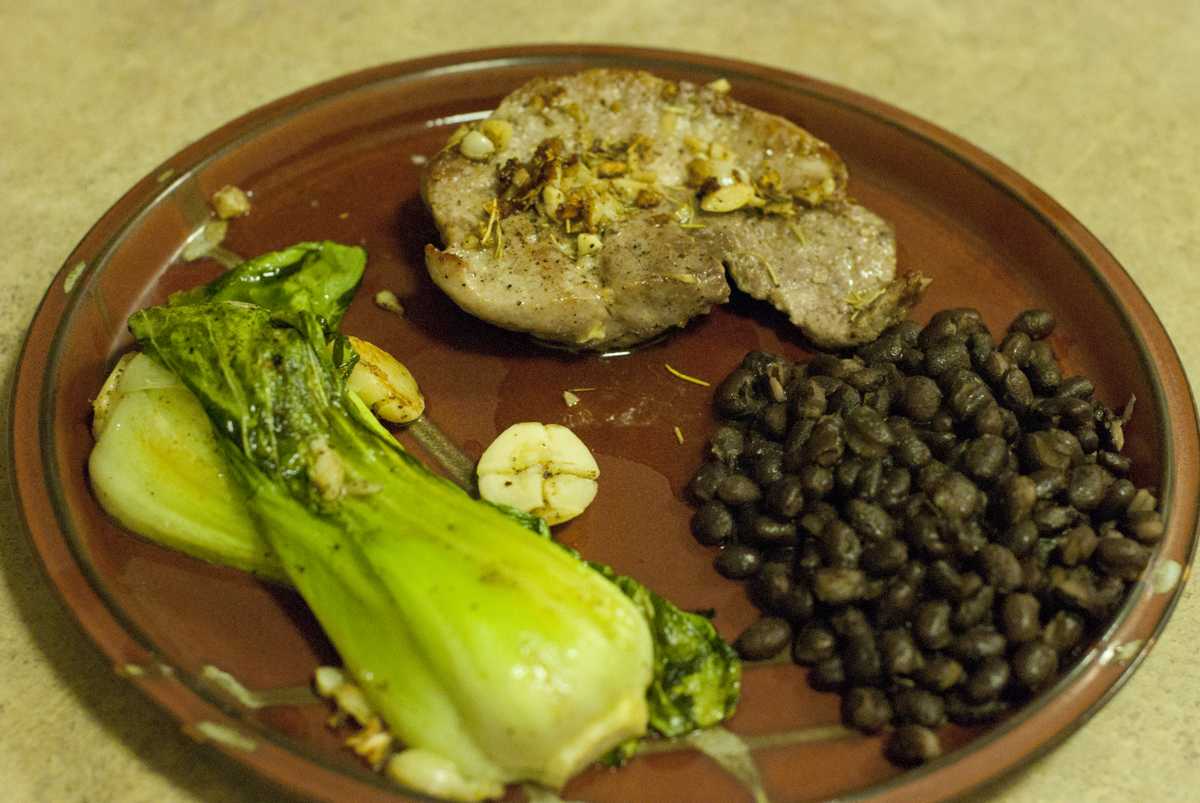 Clever Cooking: Pork, Spicy Beans, and Garlic Bok Choy