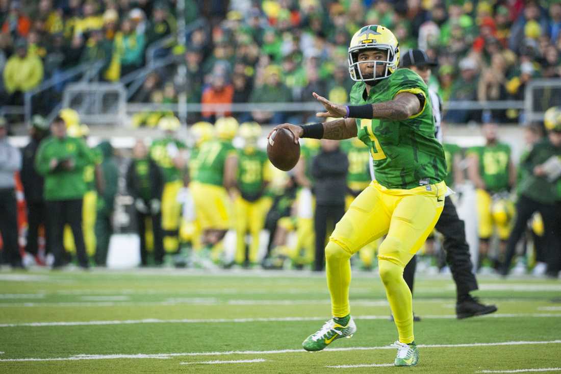 &#8211; Vernon Adams draft stock is on the rise after his impressive showing at this year&#8217;s East-West Shrine game. Adams completed 6 of 9 passes to total 191 yards to go along with three touchdowns to lead the West to a 29-9 victory. Adams is a projected 7th round pick &#8230;