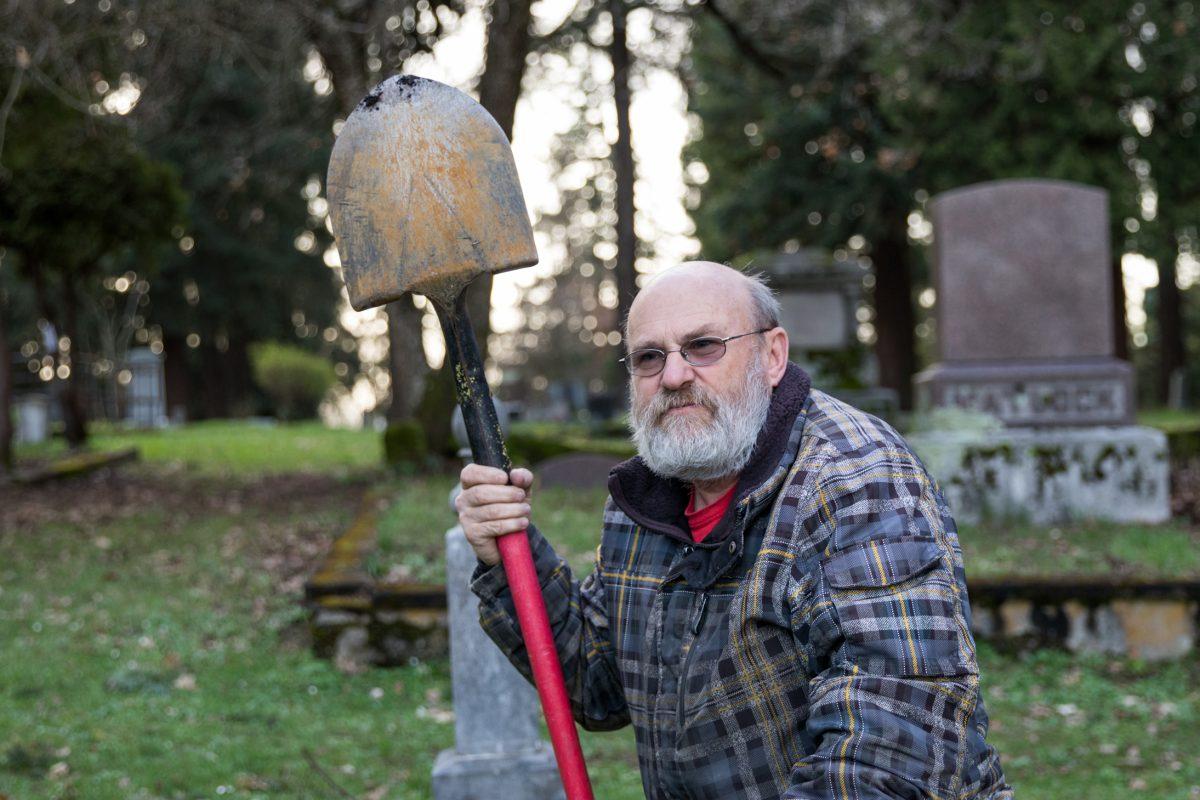 George Dull, groundskeeper of 24 years at Eugene Pioneer Cemetery, plans on being buried there&#8211;and has his own plot (Sam Marshall/Emerald).