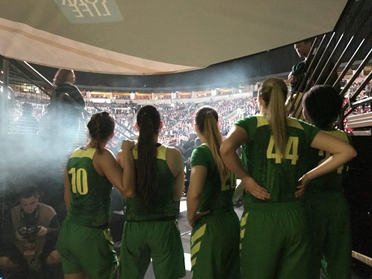 SEATTLE &#8212; Sabrina Ionescu was just a few seconds late to Oregon&#8217;s midcourt celebration. While her teammates and coaches mobbed together at center court, Ionescu came flying in from the baseline. Head coach Kelly Graves joked, &#8220;You&#8217;re late to the party.&#8221; &#8220;I think I&#8217;ve done that about five times, to &#8230;