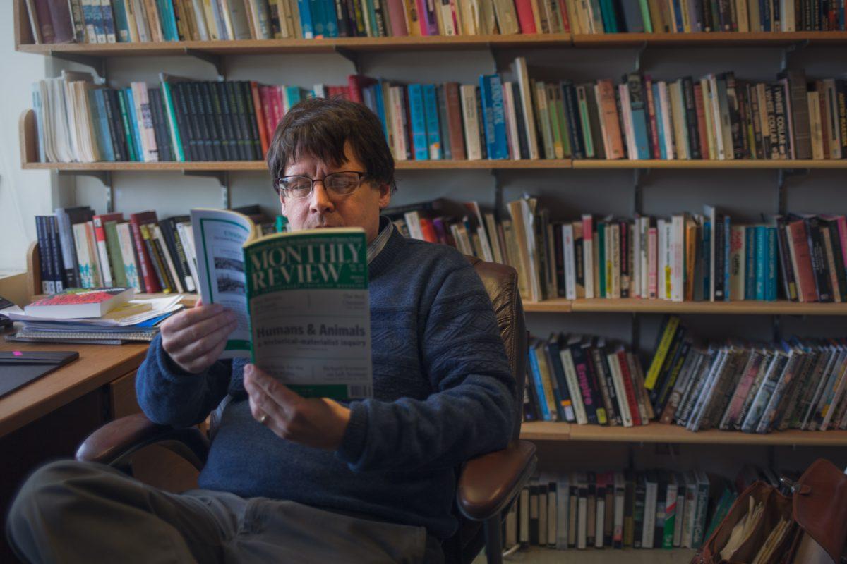 Foster has taught at the university since 1986 and became a full professor of sociology in 2000. He is the editor of Monthly Review, the longest continuously published socialist magazine in the nation, and has published 13 books dealing with economic, political, and ecological issues within capitalist society.&#8220;I believe in a radical egalitarian democracy,&#8221; Foster says. &#8220;I believe in a society where you have democracy not only politically but economically.&#8221;