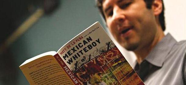 <p>Matt De la Pena reading from one of his novels, “Mexican Whiteboy.” (Courtesy of Matt De la Pena)</p>