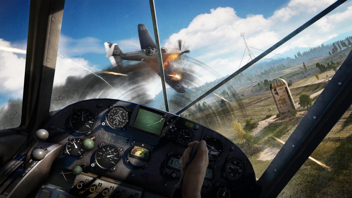 <p>An in-engine screenshot of plane combat for “Far Cry 5.” (Courtesy of Ubisoft)</p>