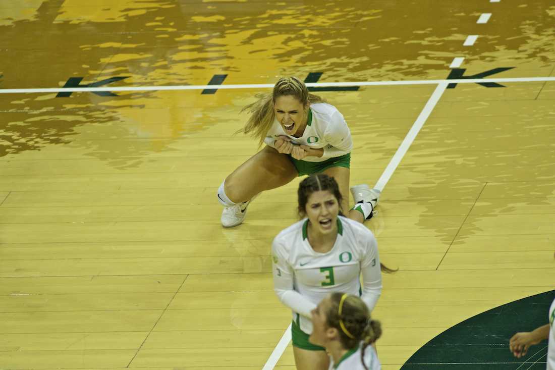 Oregon volleyball concluded its 2017 nonconference slate with a trio of three-set wins in three days at the Nike Classic tournament in Eugene, Ore. Senior Taylor Agost was named MVP of the tournament with 3.11 kills per set and an average 0.619 hitting percentage. Sophomores Willow Johnson and Ronika Stone &#8230;