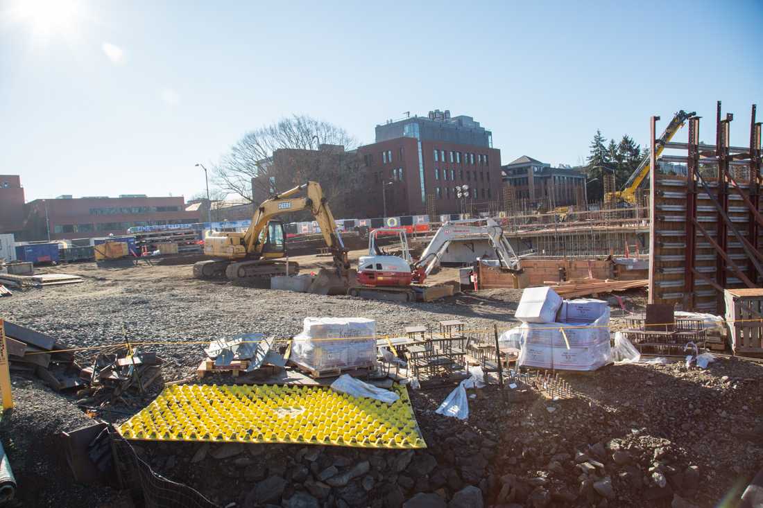 Ongoing construction of the Phil and Penny Knight Campus for Accelerating Scientific Impact as of Jan. 13, 2019. (Sarah Northrop/Emerald)