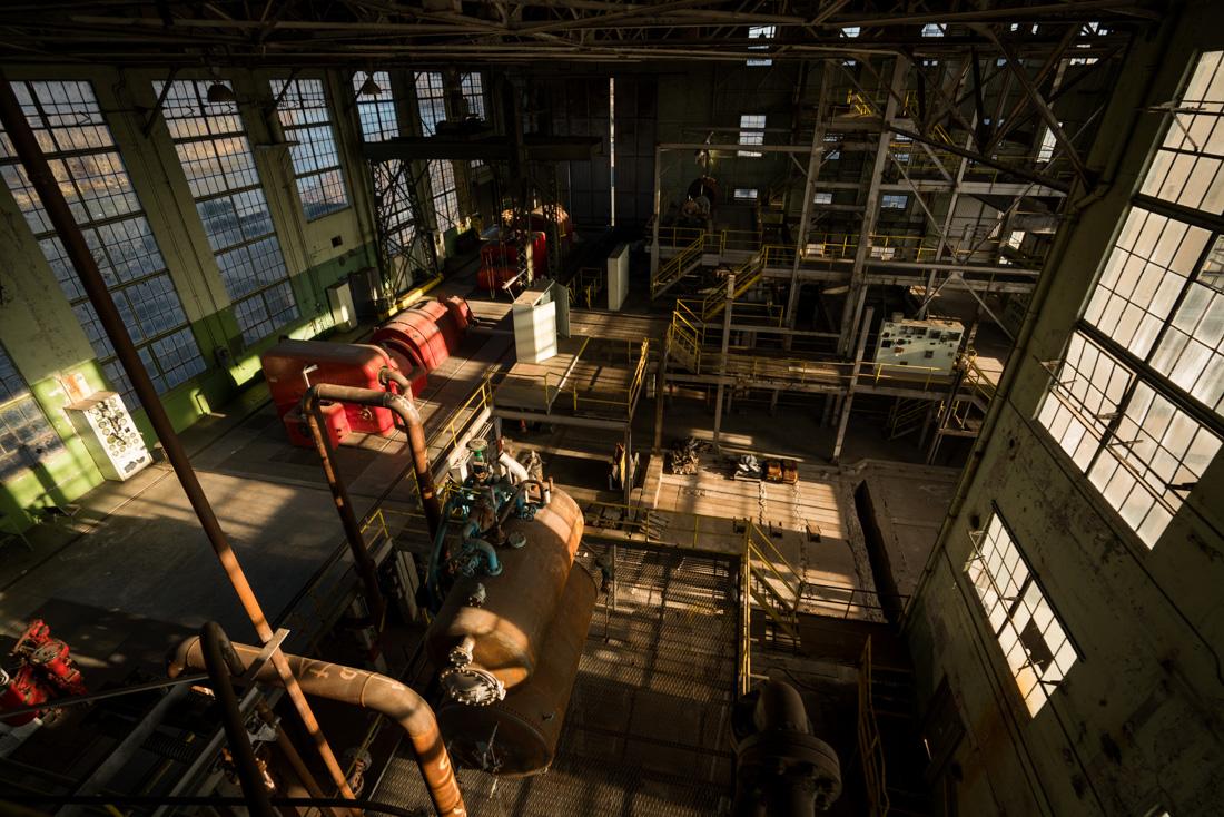 From the top of the retired plant, the Willamette River can be seen. Inside lies a maze of abandoned equipment. Eugene Water and Electric Board's retired steam plant is the future sight for a new development along the Willamette riverfront. (Dana Sparks/Emerald)