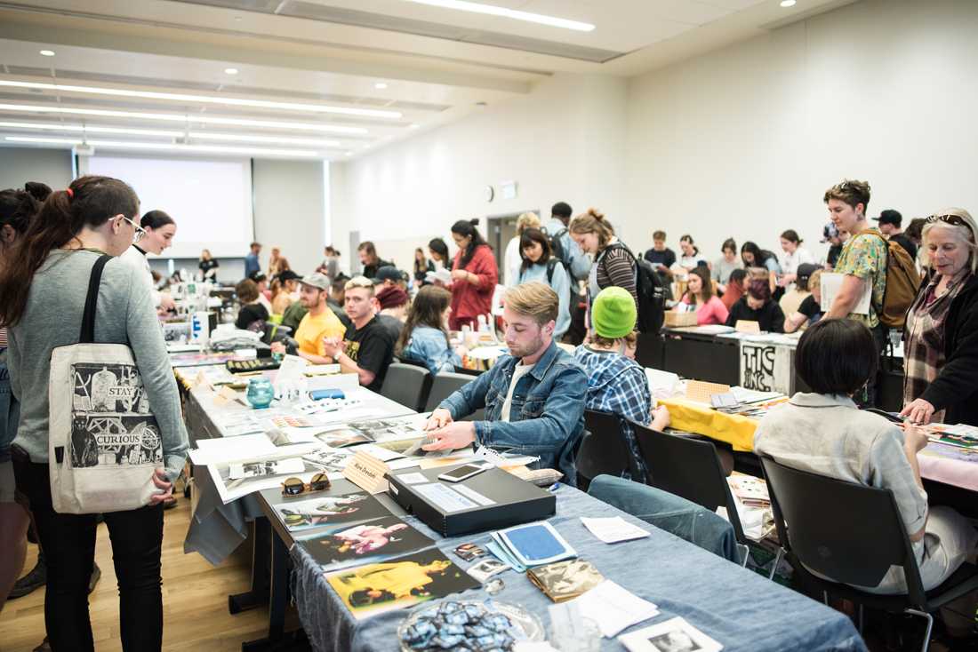 <p>The 2019 University of Oregon Zine Fest takes place in the EMU on May 2, 2019. (Marissa Willke/Emerald)</p>