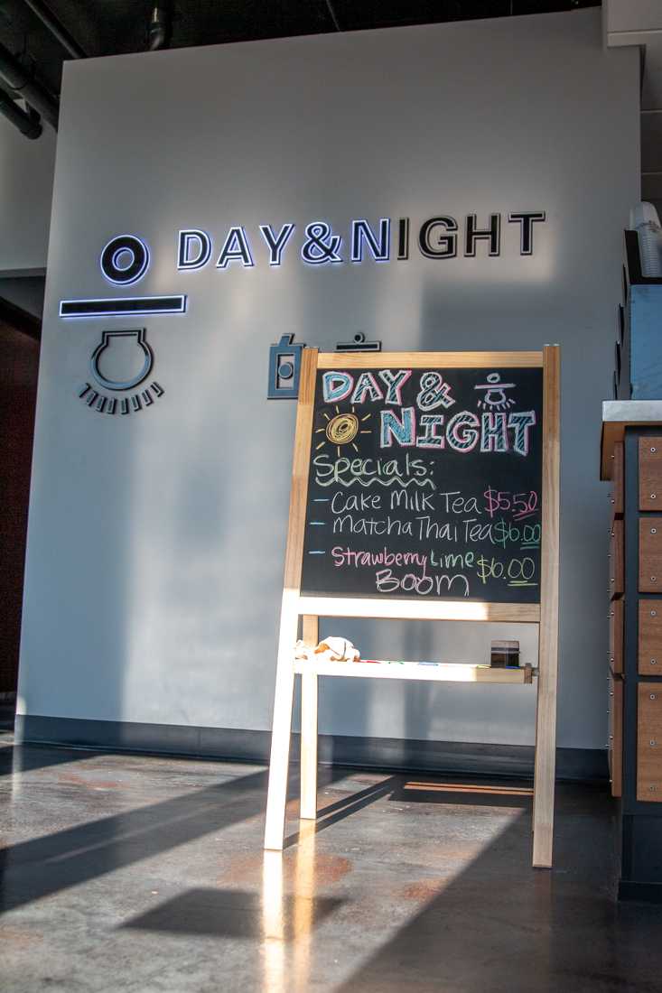 Day and Night is a new boba tea house located in Eugene, Ore. on Nov. 22, 2019. (Maddie Knight/Emerald)