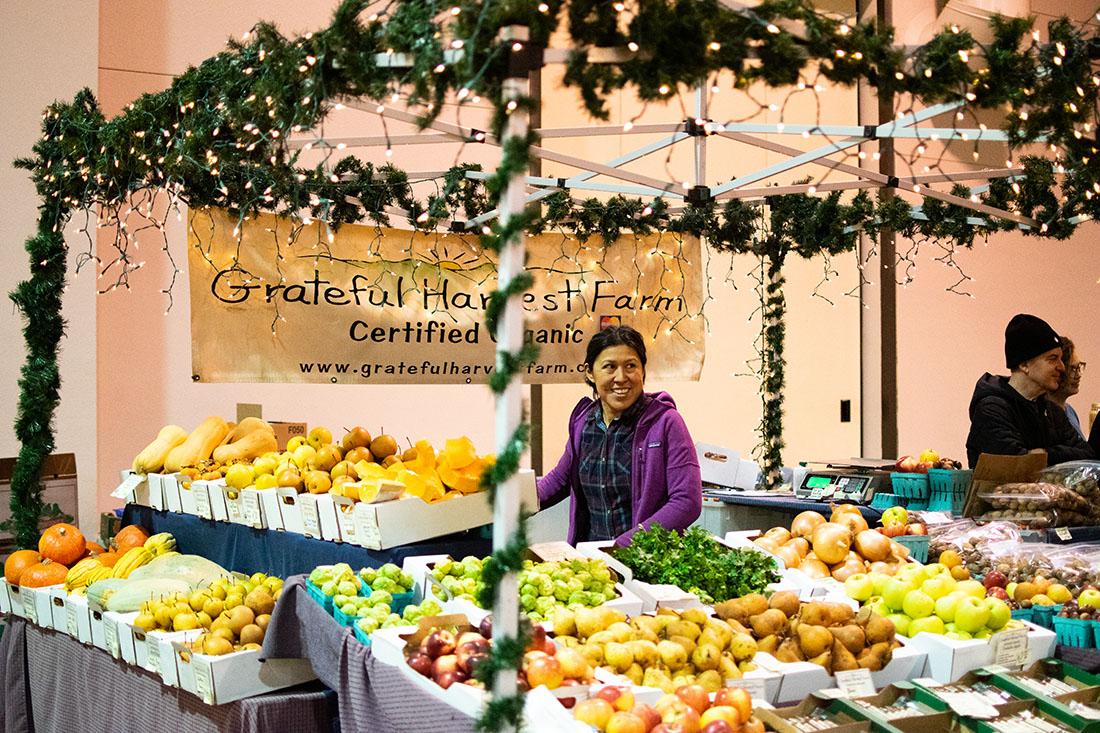 The Holiday Market sells produce from local farms every Saturday in Decemeber. (Kimberly Harris/Emerald)