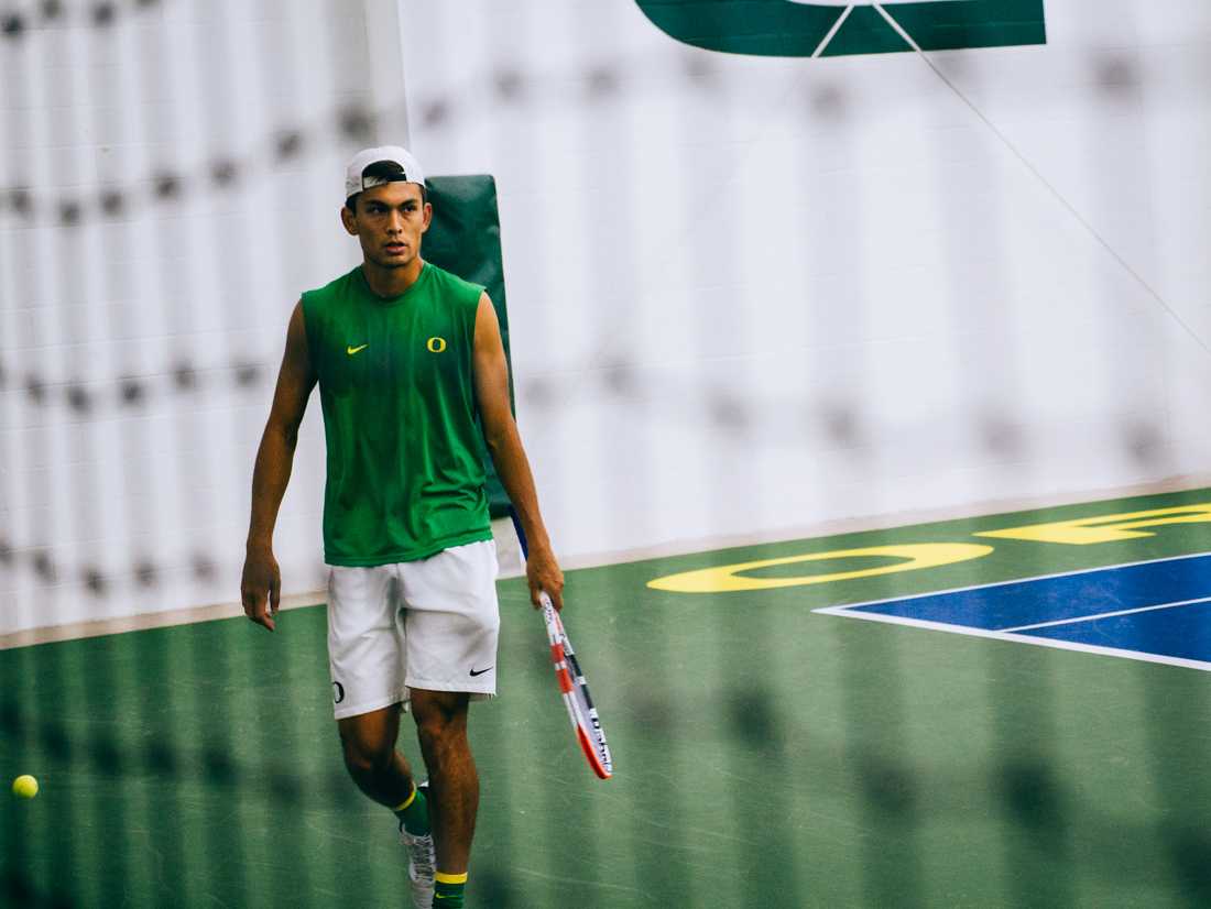 Oregon Ducks men&#8217;s tennis hosts the Duck Invitational at the Student Tennis Center in Eugene, Ore. on Nov. 01, 2019. (Connor Cox/Emerald)