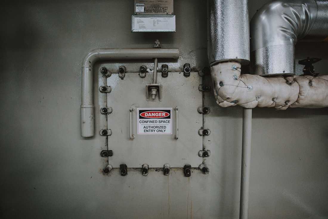 Part of working at the UO's Central Power Station entails entering tight, confined spaces. (Sarah Northrop/Emerald)