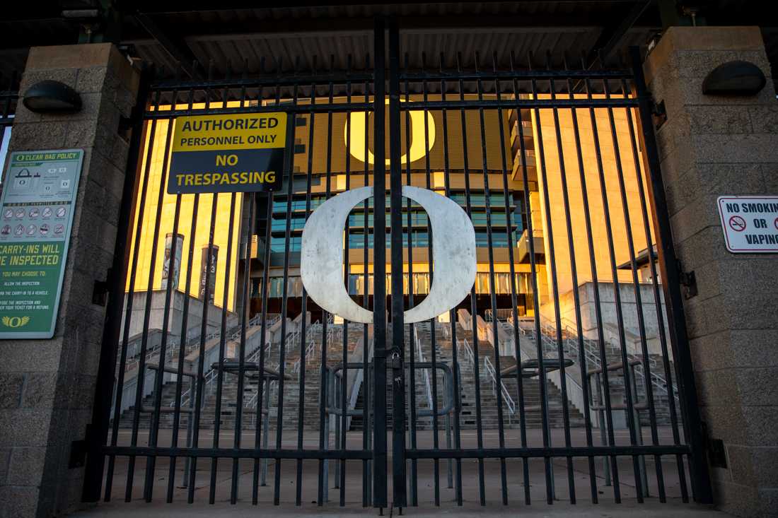 Autzen Stadium will remained closed to fans throughout the 2020 Pac-12 season. (Maddie Knight/Emerald)