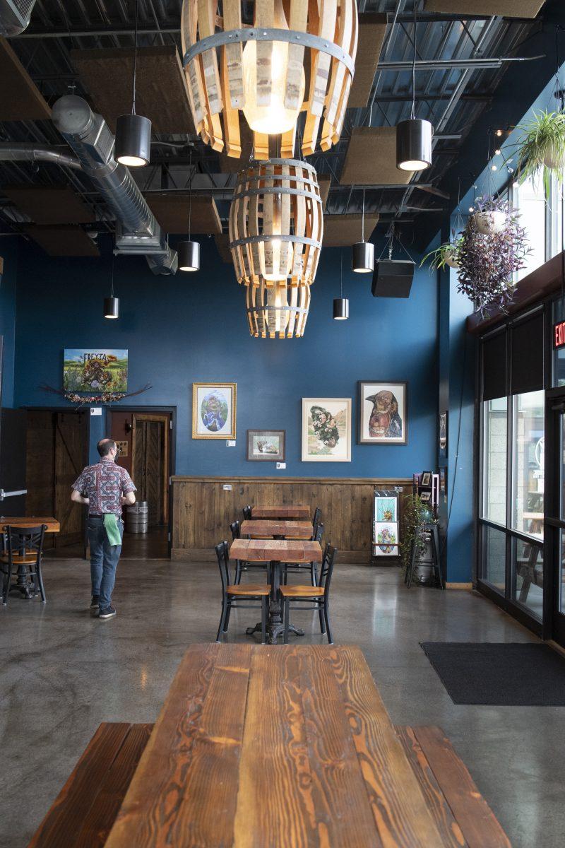 Bar Manager Chad Kushuba walks through a back room at Viking Braggot in Eugene, Ore. on September 28, 2021. The Daily Emerald reviews a variety of Eugene area bars for the coming school year. (Isaac Wasserman/ Emerald)