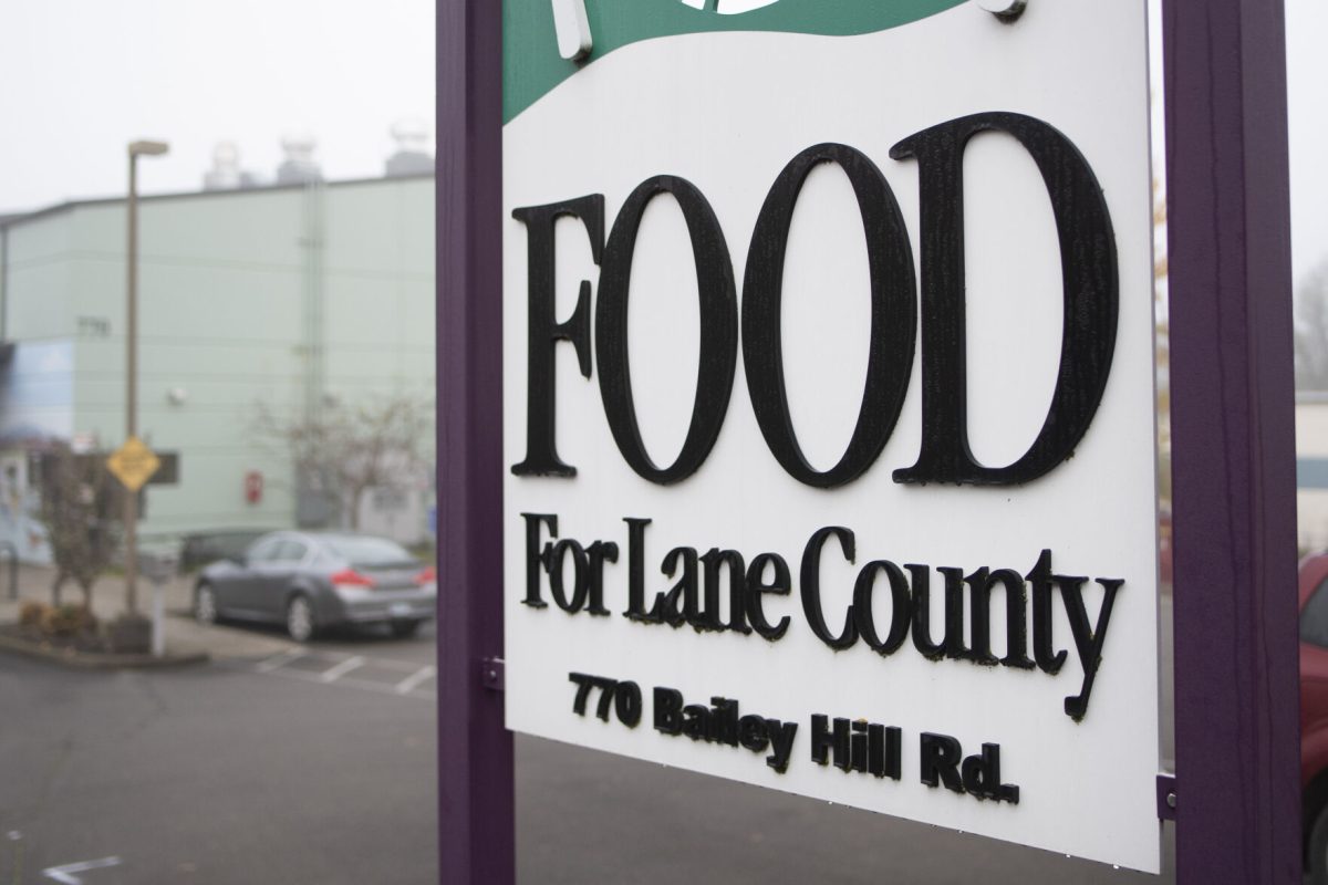 The Food For Lane County building at 770 Bailey Hill Rd in Eugene, Ore. as seen on November 24, 2021. Food For Lane County is a food resource in Eugene, Ore. (Isaac Wasserman/ Emerald)