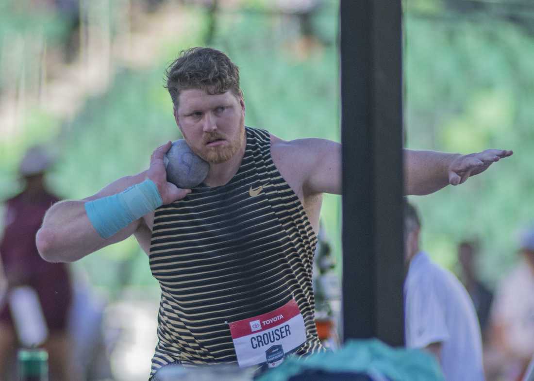 Ryan Crouser prepares to throw the shot put at the USATF Outdoor National Championships (Photo Courtesy of Kevin Neri)