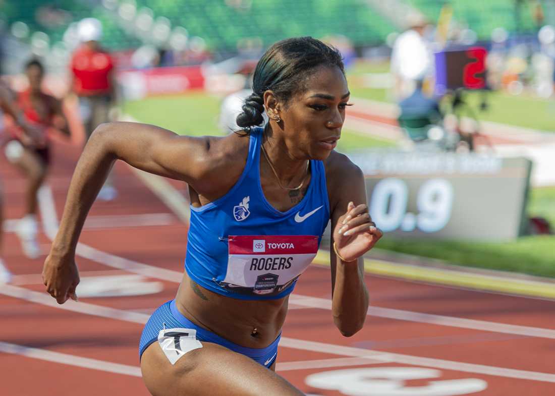 Raevyn Rogers takes off in the 800-meter at the USATF Outdoor National Championships (Photo Courtesy of Kevin Neri)