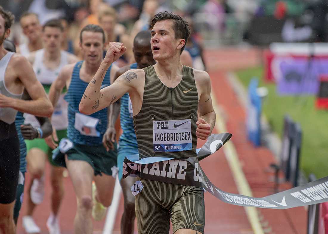 Jakob Ingebrigtsen wins the Bowerman Mile at the Prefontaine Classic in May (Photo Courtesy of Kevin Neri)