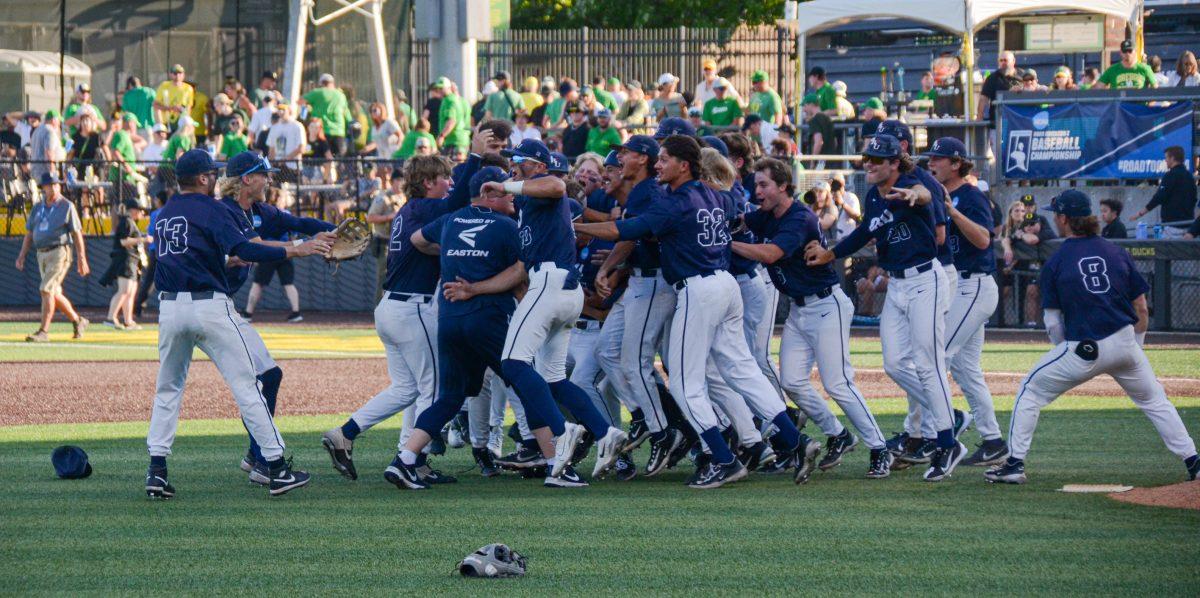 For the first time since 1978, Oral Roberts will play in the College World Series. Oral Roberts punches their ticket to the College World Series by defeating the Oregon Baseball team in Game 3 of Super Regionals on June 11th at PK Park. (Kai Kanzer/Emerald)