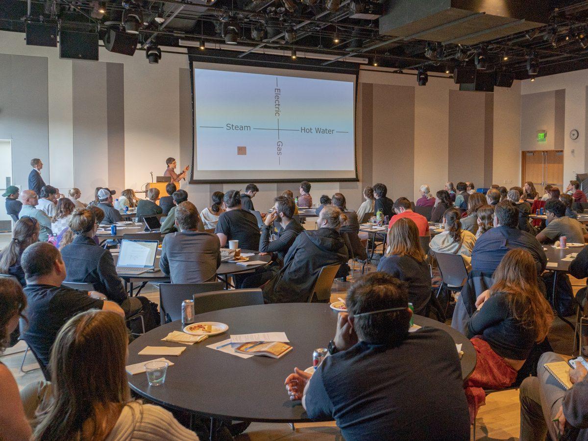 Public forum addressing the thermal heating systems transition held Spring of 2023. (Paul Robinson/Emerald)