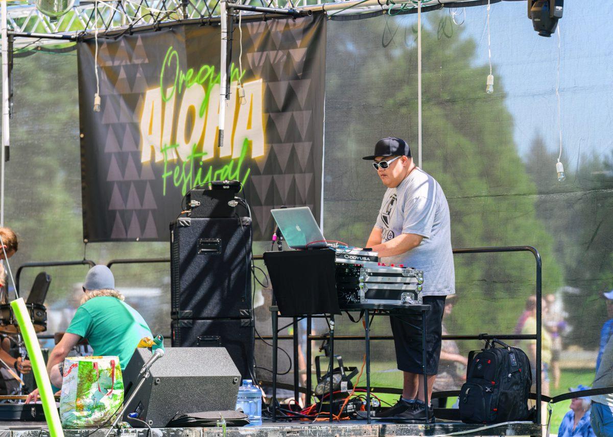 Live entertainment occured on the main stage. The Oregon Aloha Festival was held at Alton Baker Park in Eugene, Oregon, on September 9, 2023. (Eric Becker/Emerald)