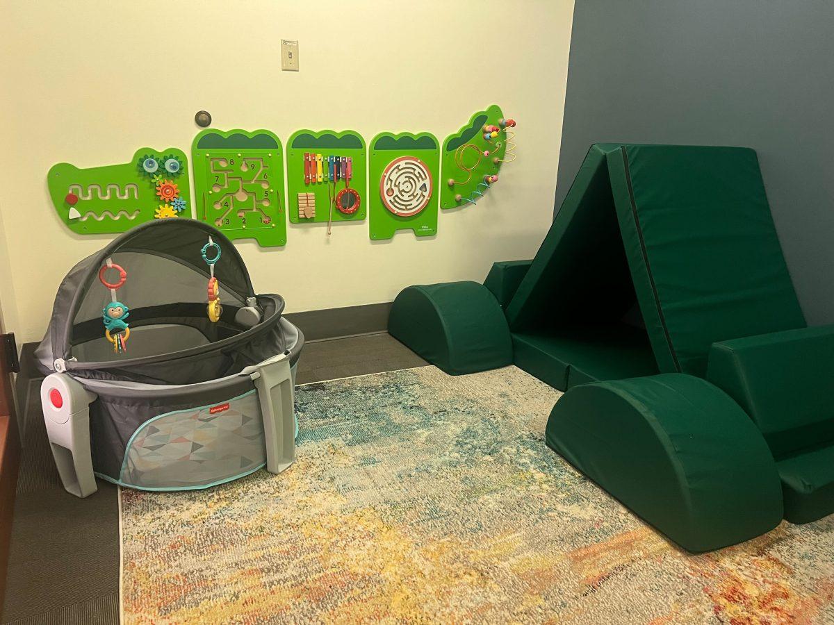 The&#160;ABC&#160;123&#160;Room&#160;has wall-mounted&#160;alligator&#160;interactive&#160;toys,&#160;a&#160;baby&#160;carrier for&#160;new borns&#160;and&#160;playable&#160;furniture. (Saboorian/Emerald)