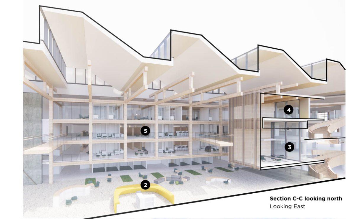 Concepts of what the Knight Library could look like in the future. (Courtesy of Janell Cottam, project manager for the study)