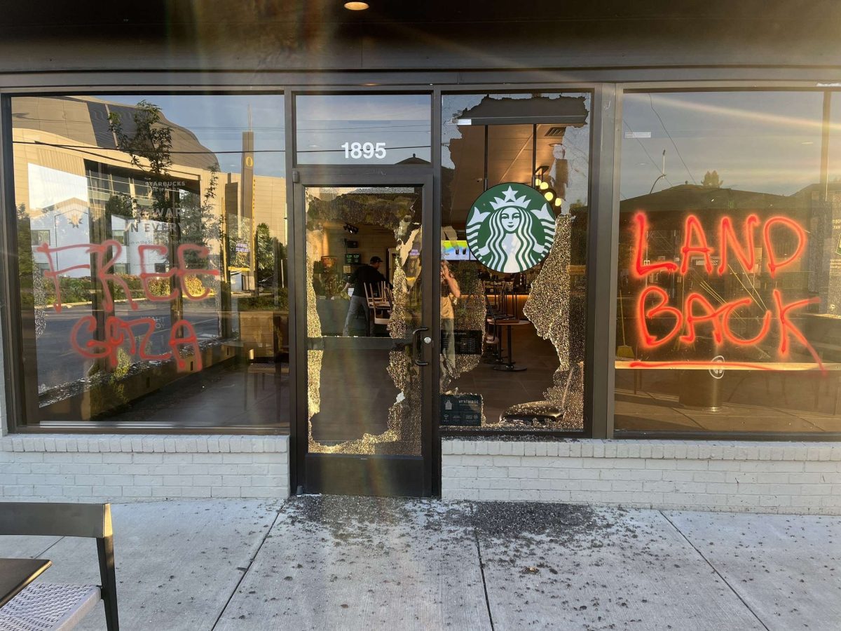 Starbucks on Franklin Boulevard vandalized.