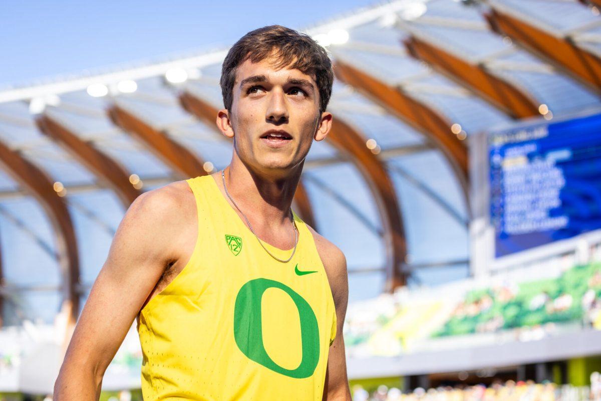 Elliot Cook briefly speaks on how he is not disappointed in himself or his performance after competing with legends like Hocker, Nuguse and many more.&#160;The most elite athletes in the country meet at Hayward Field for the 2024 Summer Olympic Trials in Eugene, Ore. on June 22, 2024. (Jonathan Suni/Emerald)