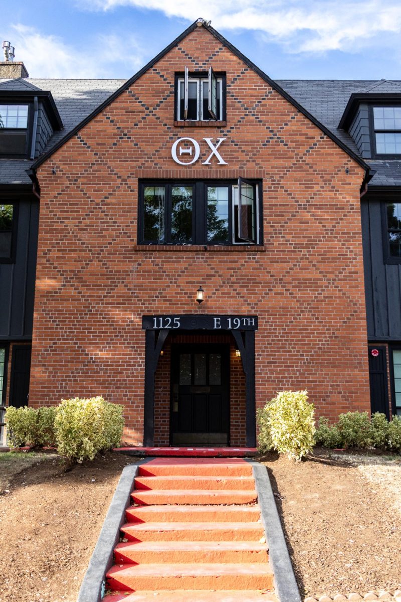 The Theta Chi chapter house can be found in a more residential area on 19th st. (Jonathan Suni/Emerald)