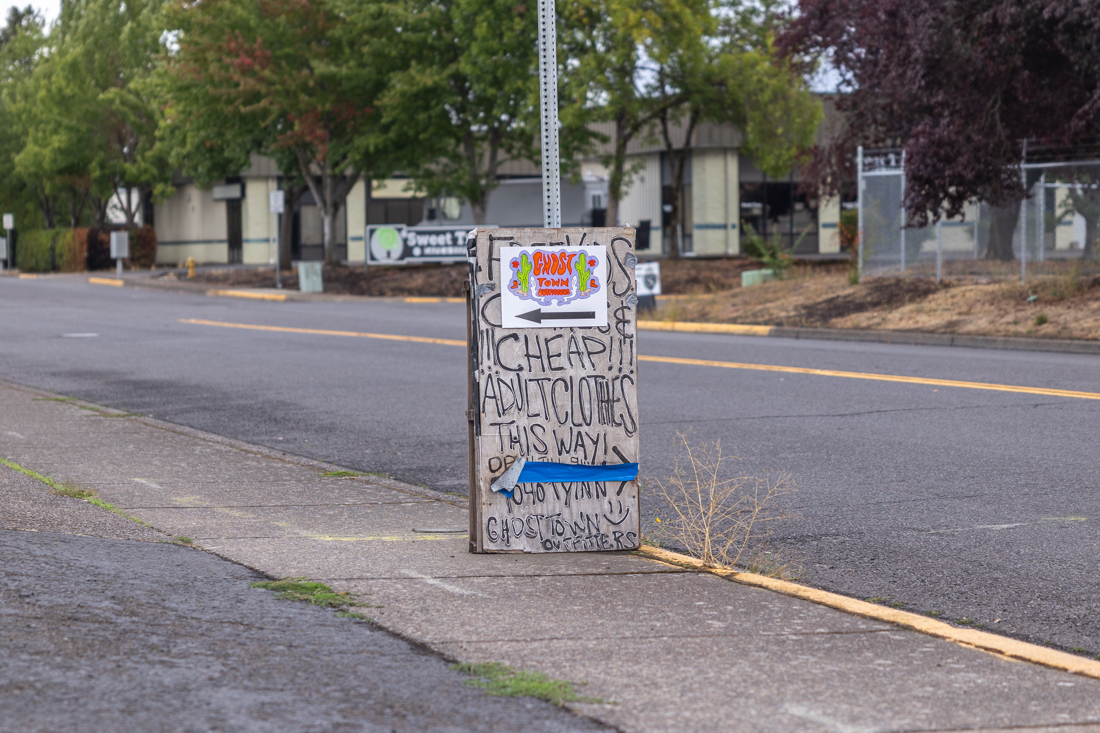 Ghost Town Outfitters is a thrift and vintage store located at 1040 Tyinn St Unit 8 in Eugene, Ore. (Molly McPherson/Emerald)