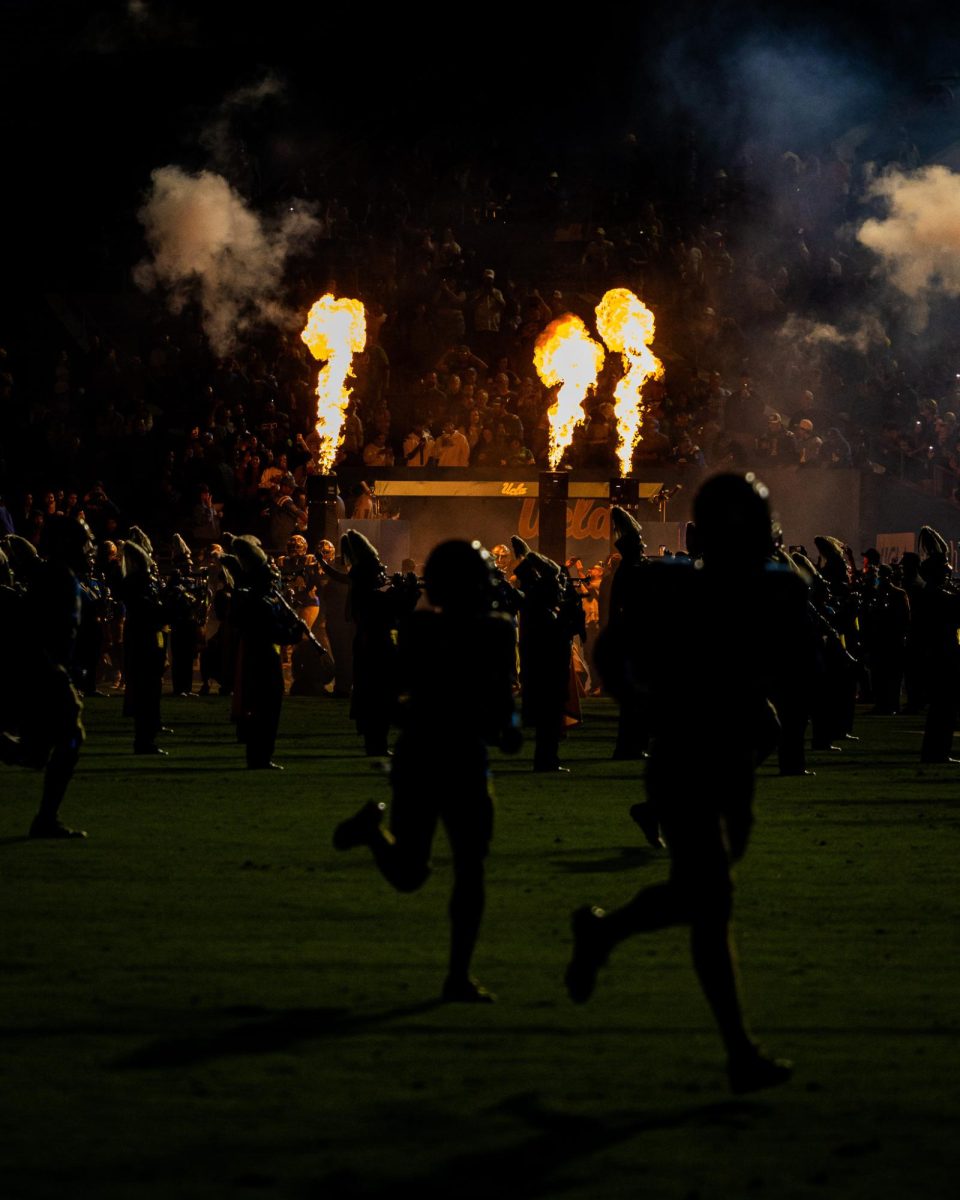 The UCLA Bruins take the field as they start their first BIG 10 season in the iconic Rose Bowl Stadium. The Oregon Ducks take on the UCLA Bruins in its first Big Ten Conference game in the Rose Bowl in Pasadena, CA on Sept. 28, 2024. (Jonathan Suni/Emerald)