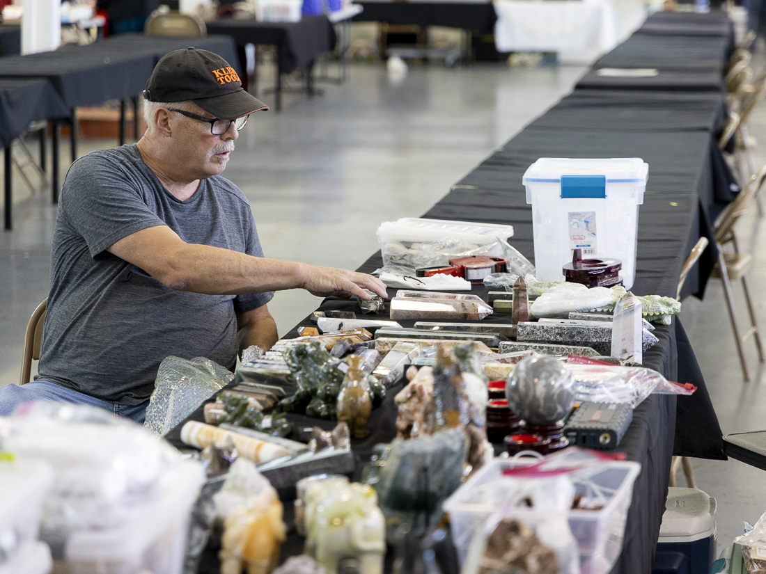 A vendor packs up their goods at the Picc-A-Dilly Flea Market on Oct. 6, 2024. (Alex Hernandez/Emerald)