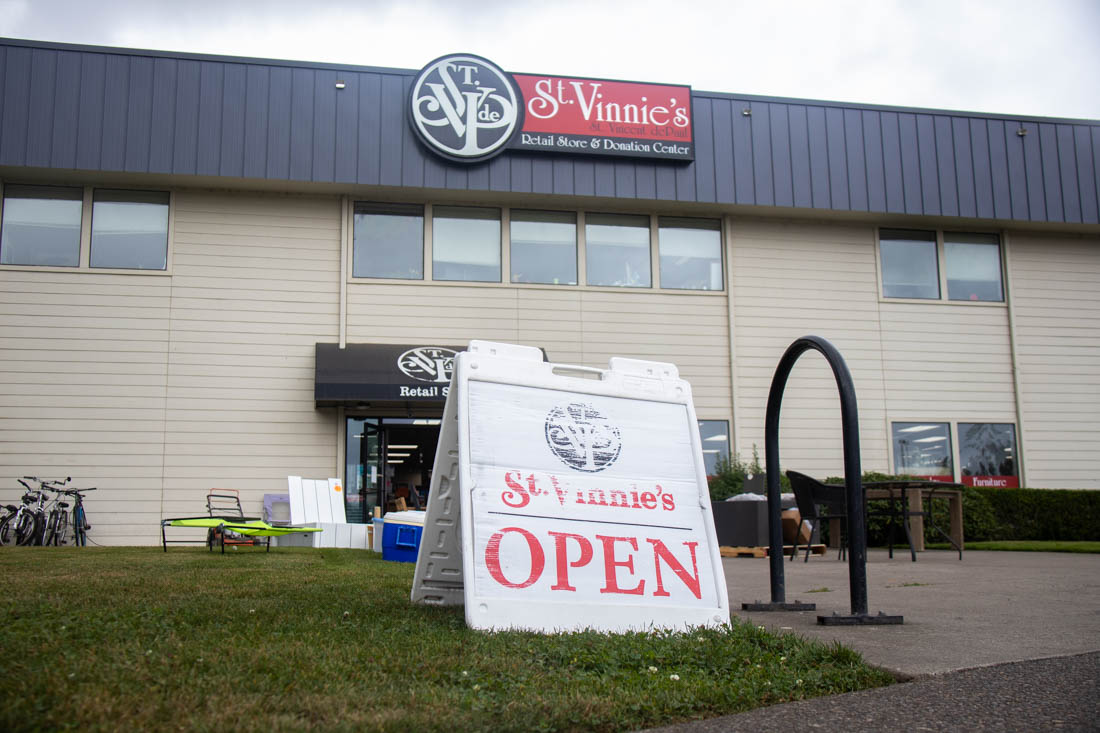 St. Vincent DePaul store sign captured in Eugene, Oregon, on Oct. 10, 2024. (Mason Cruz/Emerald)