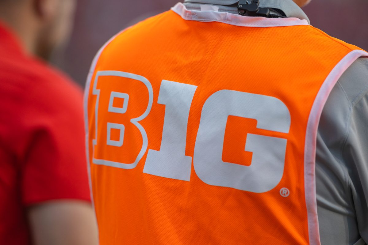 Big Ten branding is seen all throughout the stadium. The number 3 ranked Oregon Ducks football team takes on the number 2 ranked Ohio State University Buckeyes on Oct. 12, 2024, at Autzen Stadium in Eugene, Ore. (Molly McPherson/Emerald)