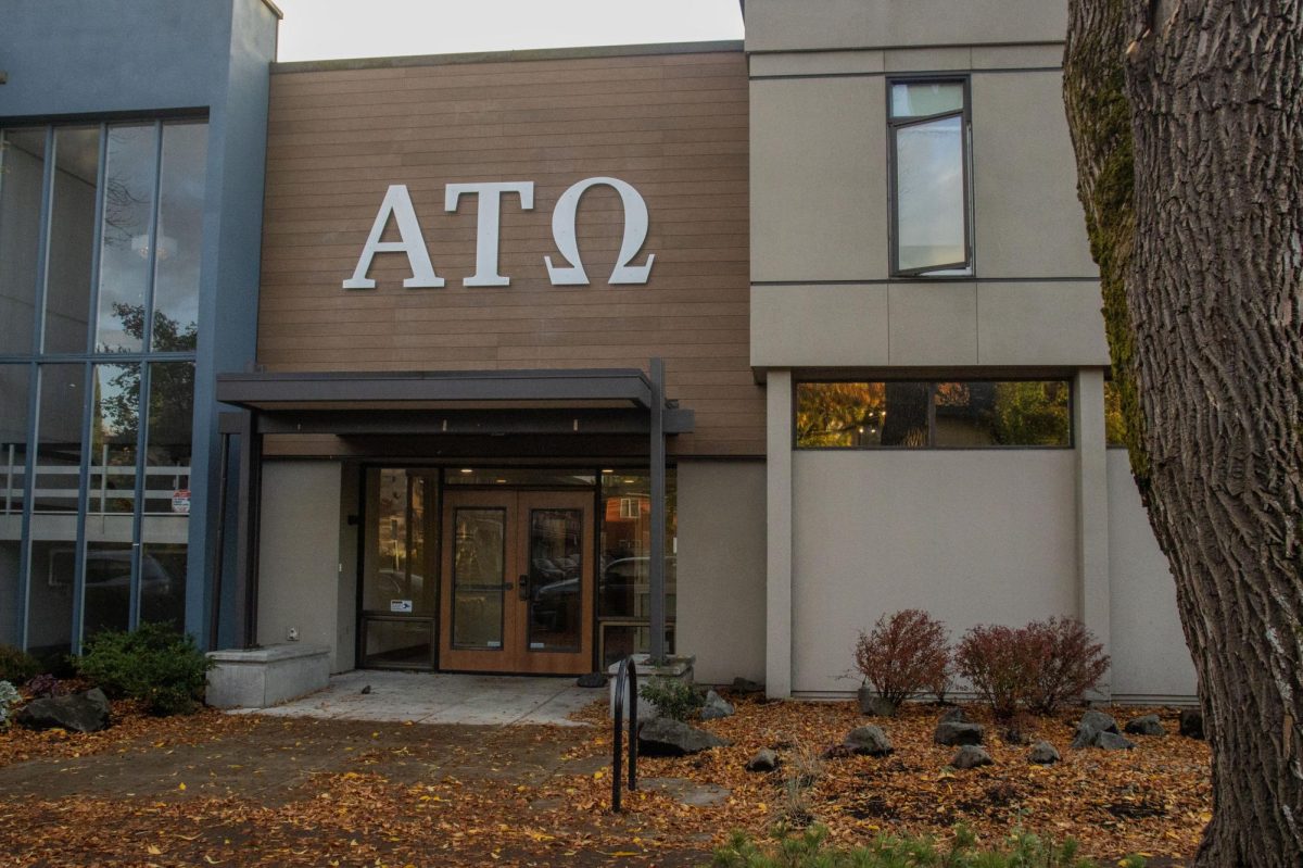 Alpha Tau Omega fraternity house on East 16th Ave. in Eugene, Ore. (Alyssa Garcia/Emerald)  
