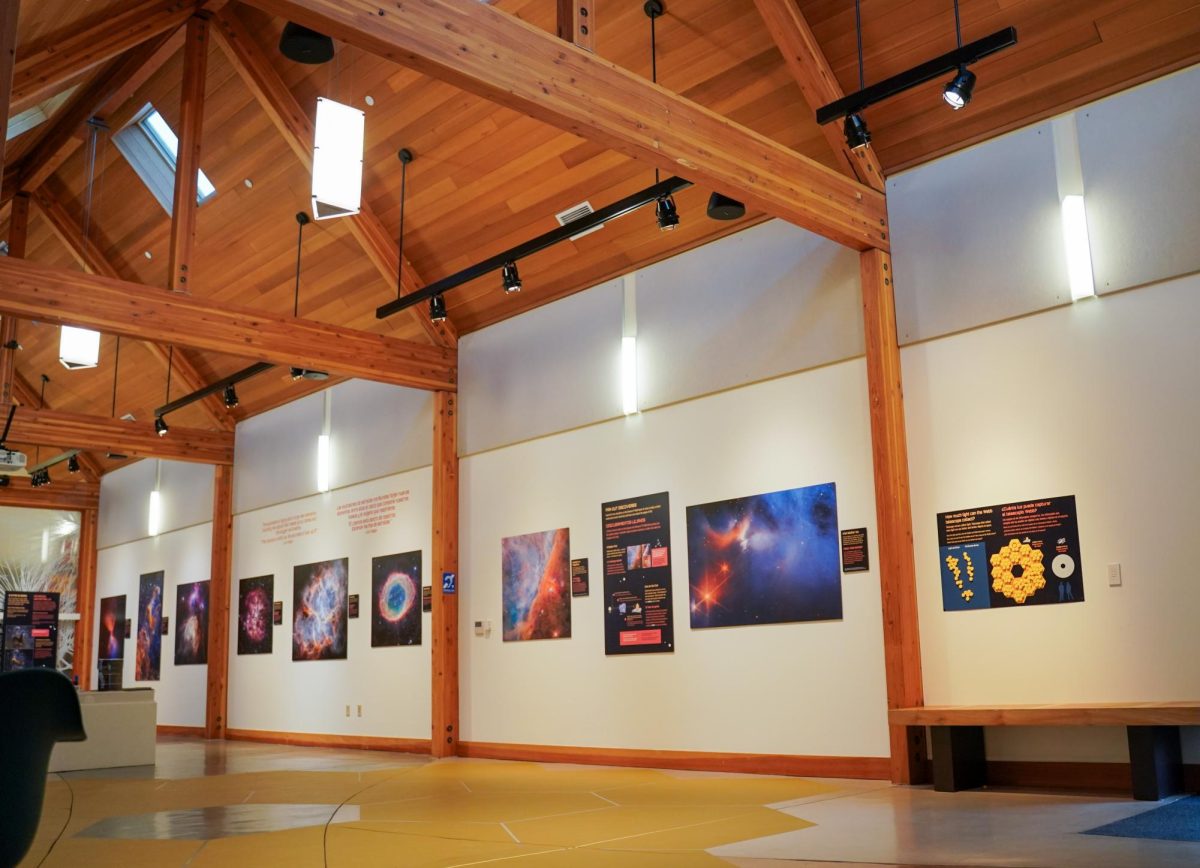 The main walkway view for the showcase. Capturing the Cosmos exhibit at the Museum of Natural and Cultural History, University of Oregon, Eugene Oregon, Nov. 13 2024 (Eddie Bruning/Emerald)