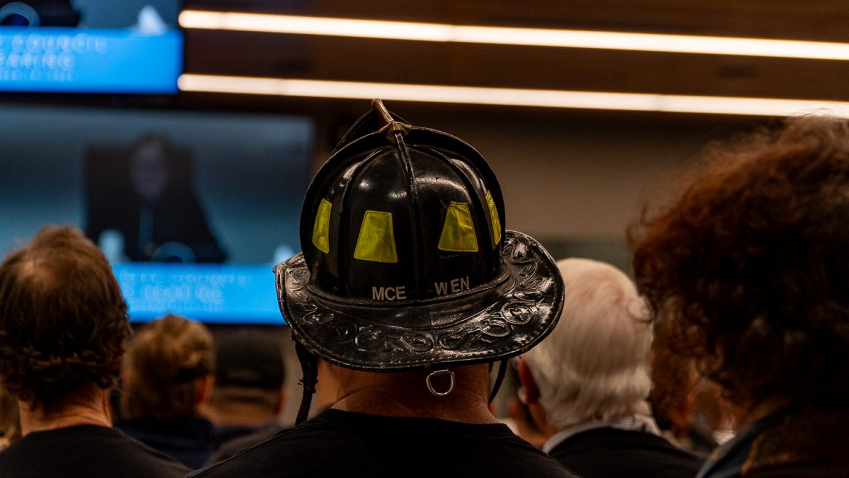 The Eugene City Council had a public hearing at the city courthouse on November 18, 2024 in Eugene, Ore. to hear public concerns about issues relating to low-income housing and a fire fee. (Saj Sundaram/Emerald)