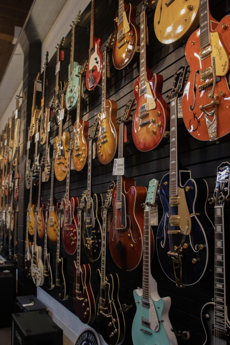 Guitar selection at Mckenzie River Music in Eugene, Ore. (Alyssa Garcia/Emerald) 