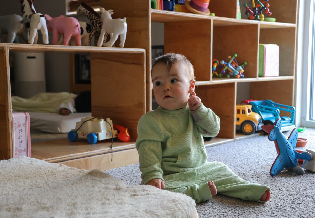 A child from the infant classroom at the Co-Op Family Center off of Patterson St in Eugene, Ore. (Julia Massa/Emerald)