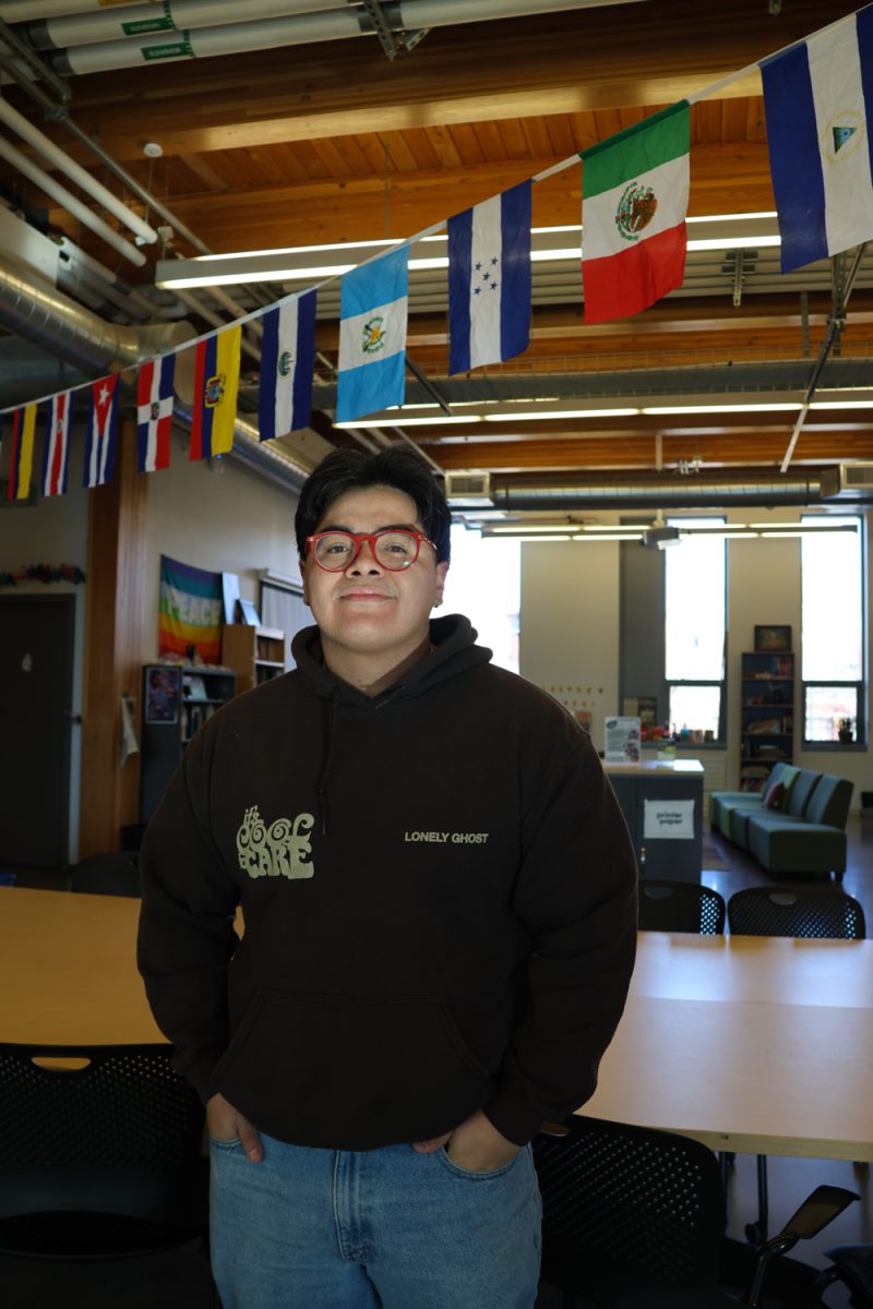 Senior, John Silva, poses for a portrait in the Multicultural Center on Feb. 10, 2025. The Multicultural Center is located on the second floor of the Erb Memorial Union on the University of Oregon campus.  (Julia Massa/Emerald)